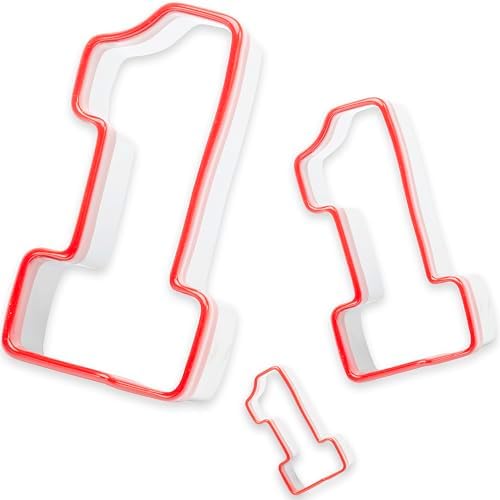 COOKIEQUE3-Pack Number One Cookie Cutters Set
