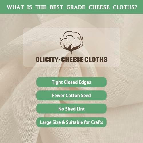 Olicity Cheese Cloth Perfect for Straining Cooking and More