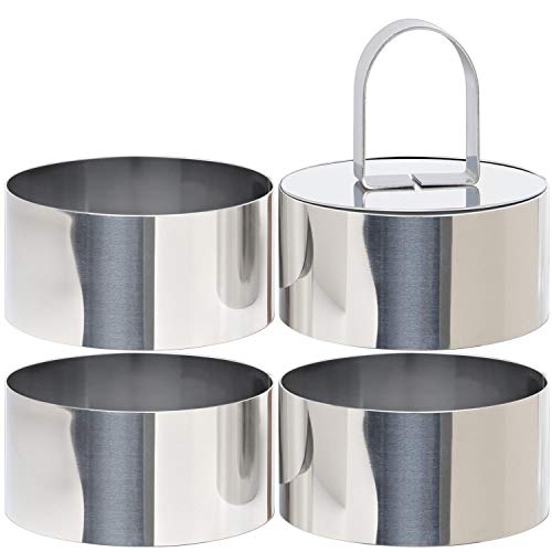 HULISEN Round Cake Ring Mold with Pusher Lifter