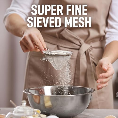 Zulay Kitchen 304 Stainless Steel Colander Fine Mesh Rust-Proof Easy to Clean