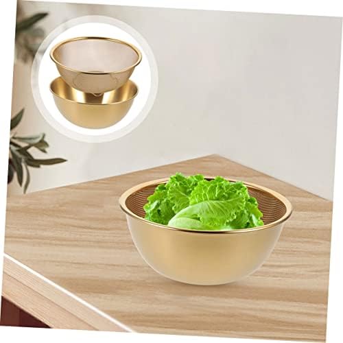 2-Piece Set of Stainless Steel Rice Strainer and Colander