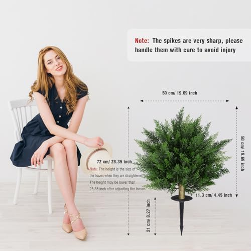 2835 Inch Set of 2 Realistic Artificial Cypress Topiary Trees