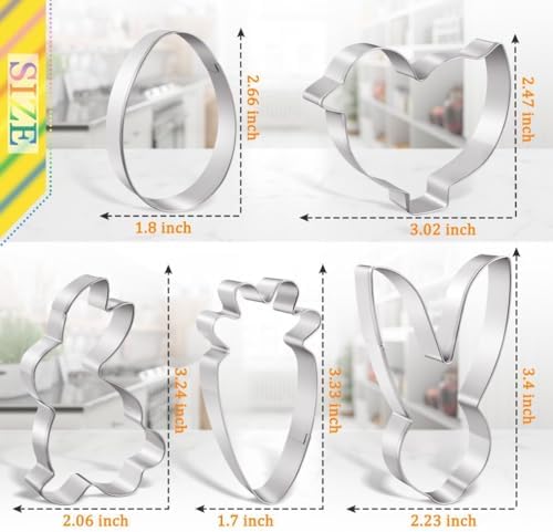 Easter Cookie Cutter Set for Kids - 5 Piece