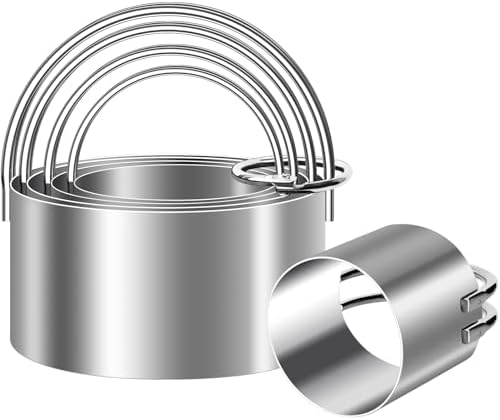 ALLTOP 5-Piece Stainless Steel Round Cookie Cutter Set with Ring Handle