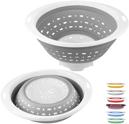 Easy to Use Foldable Colander - Space-Saving Kitchen Essential for Pasta Veggies