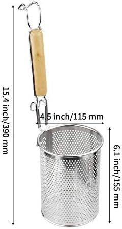 MyLifeUNIT Stainless Steel Food Strainer with Wooden Handle
