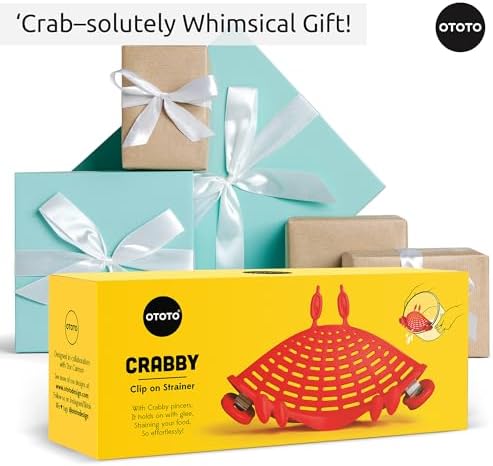 Red Crab Pasta Strainer - Time-Saving Clip-On Colander for Busy Households
