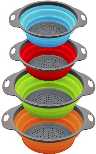 QiMH Collapsible Colander SetPerfect for Speedy Meal Prep Space-Saving Design