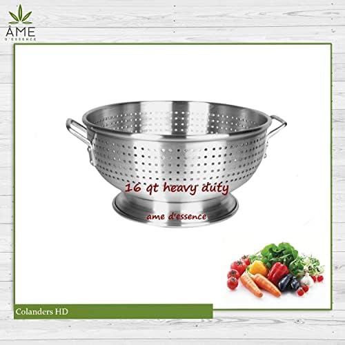 16-Degree Aluminum Colander with Internal Handles - Rugged for Commercial Use