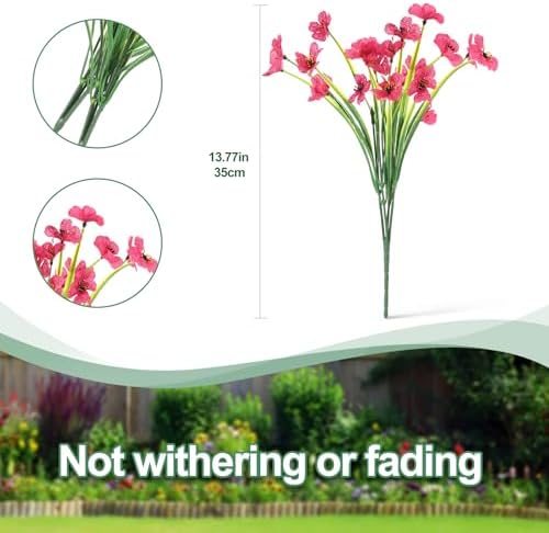 22 Bunches of Outdoor Artificial Flowers Rose Red