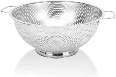 Sturdy 3QT Stainless Steel Colander with Handle for Kitchen Use