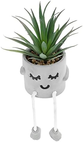 STOBAZACute Expression Potted Fake Succulent Decor for Home Office