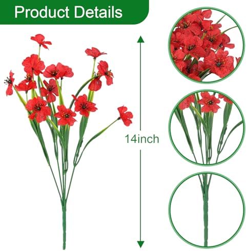 Hananona 14-Pack Red Artificial Flowers