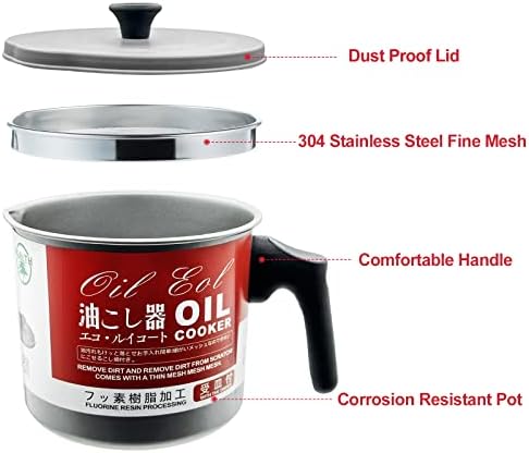 Precision Bacon Grease Container with Fine Strainer for Kitchen Storage