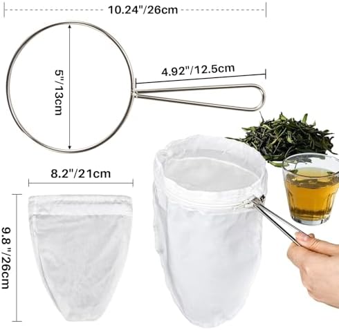 3-Piece Stainless Steel Strainer Bag Set for Soy Milk More