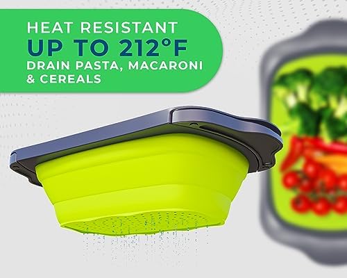 Collapsible Silicone Kitchen Colander Strainer 6 qt