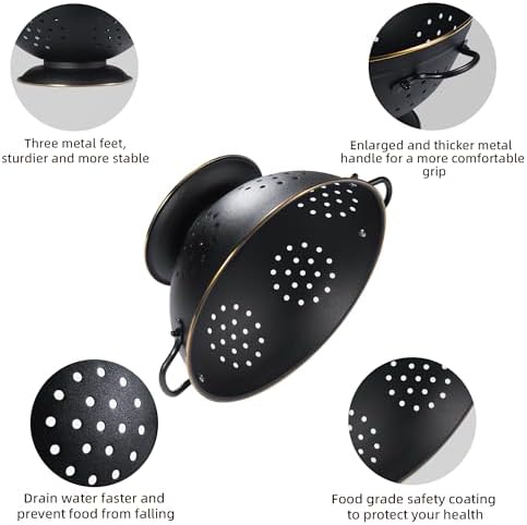 BeFare Metal Colander Set of 2 Matte Black