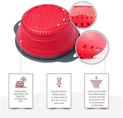 Collapsible Silicone Colander for Pasta Veggies Storage