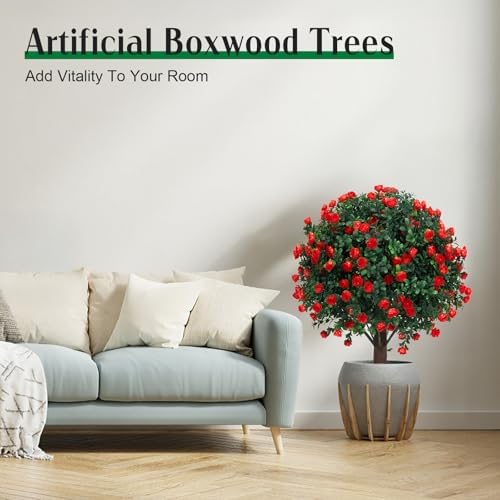 AOKIIE Realistic Boxwood Topiaries - Outdoor