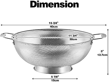 Premium 6-Qt 188 Stainless Steel Colander