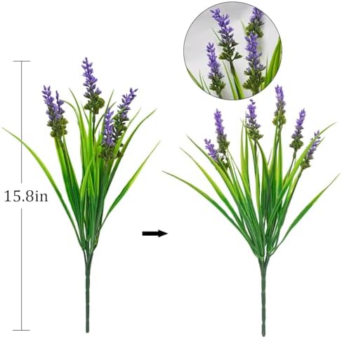 40 Bundles Artificial Monkey Grass with Lavender Flowers Purple