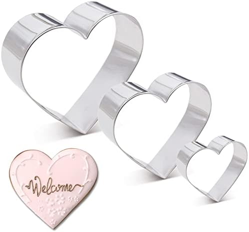 Artisanal Stainless Steel Heart Cookie Cutter Set - 3 Piece Set