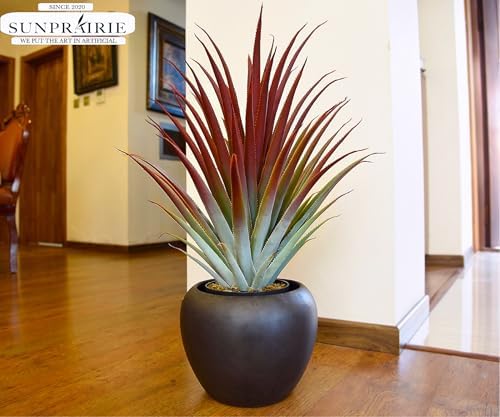 Big Realistic Red Aloe vera artificial plant 26 tall bySUNPRAIRIE