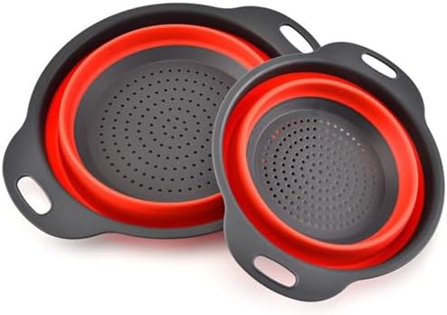 Perfect Collapsible silicone Colander Set space-saving Kitchen Essential for Diners