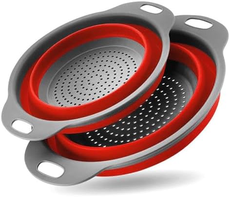 Collapsible Colander Set of 2 Silicone Kitchen Strainer Set