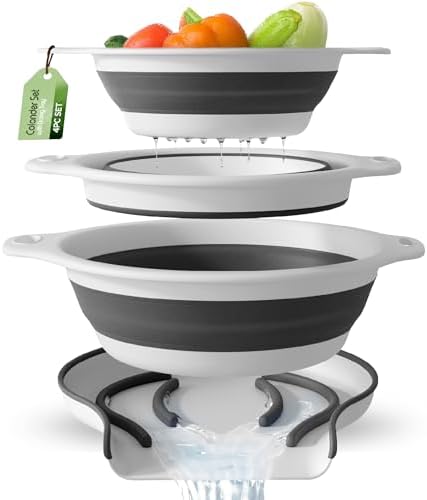 Collapsible Colander Set for Kitchen Use