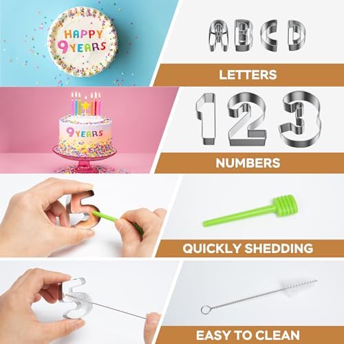 Alphabet Number_cookie Cutters Set with Safe stainless steel