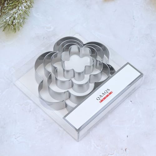Set of Stainless Steel Flower Cookie Cutter 4 Sizes