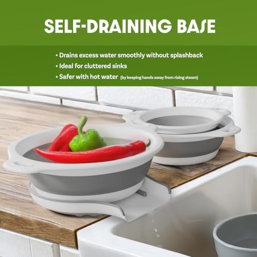 Collapsible Colander Set for Kitchen Use