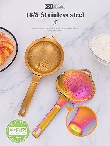 SS Mesh Strainer with Long Handle for Kitchen More