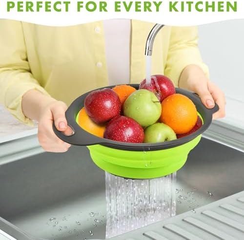 ES Silicone Collapsible Colander - Small for Camping Kitchen Use