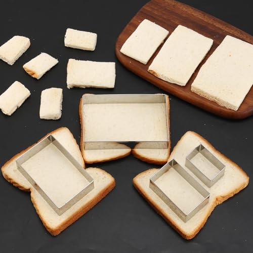 Stainless Steel Rectangle Cookie Cutter Set for Cookies and Cakes