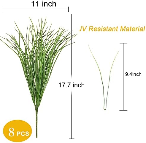 8-Bundle Fake Wheat Grass Bushes Outdoor