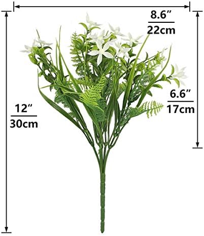 6Pcs Artificial UV-Resistant Flowers Outdoor Fake Plant