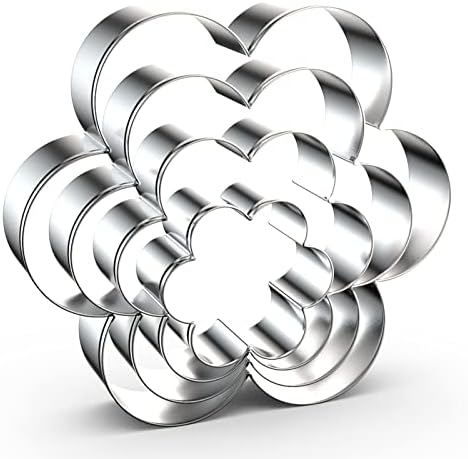 Set of Stainless Steel Flower Cookie Cutter 4 Sizes