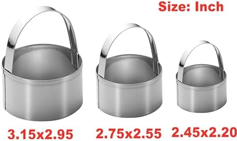 Sturdy stainless steel circle biscuit cutter set with handles