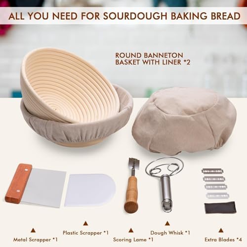 Loplurea Sourdough Banneton Basket Set of 2