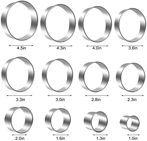 Winerming Round Cookie Cutters Set 12 Pieces