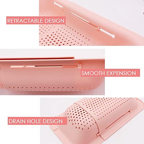 Adjustable Pink Kitchen Colander Eliminates Stress