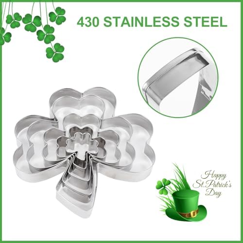 St Patricks Day Shamrock Cookie Cutter Set by Egypamid