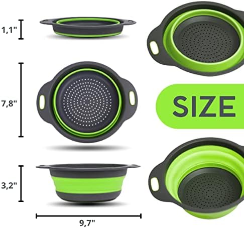 High-Quality Silicone Collapsible Strainer with Handles for Kitchen