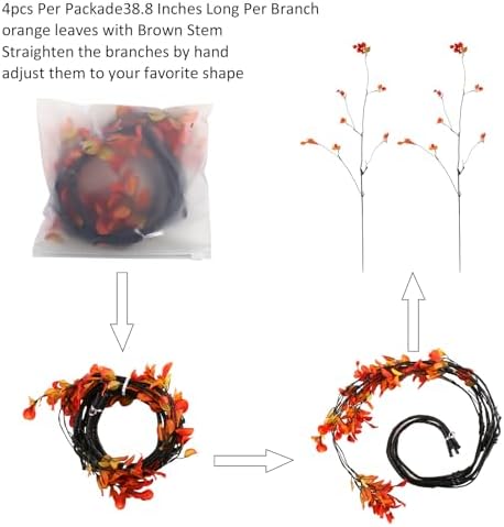 4PCS 38 Realistic Autumn Ficus Branches