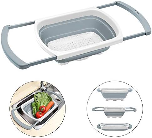 QiMH Collapsible Colander BPA-Free 6-QT Capacity Easy to Use