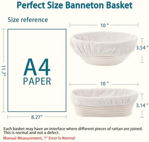 Sourdough Baking Set with Rattan Proofing Baskets