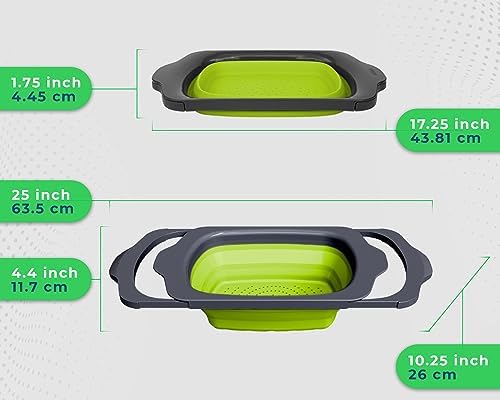 Collapsible Silicone Kitchen Colander Strainer 6 qt