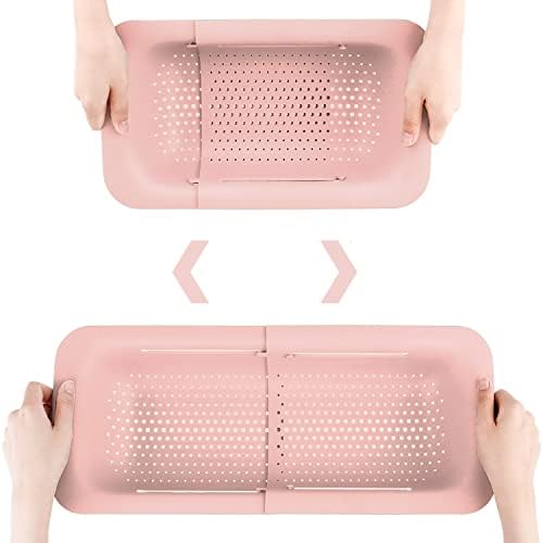 Collapsible Colander Basket Easy to Use Expandable Kitchen Tool